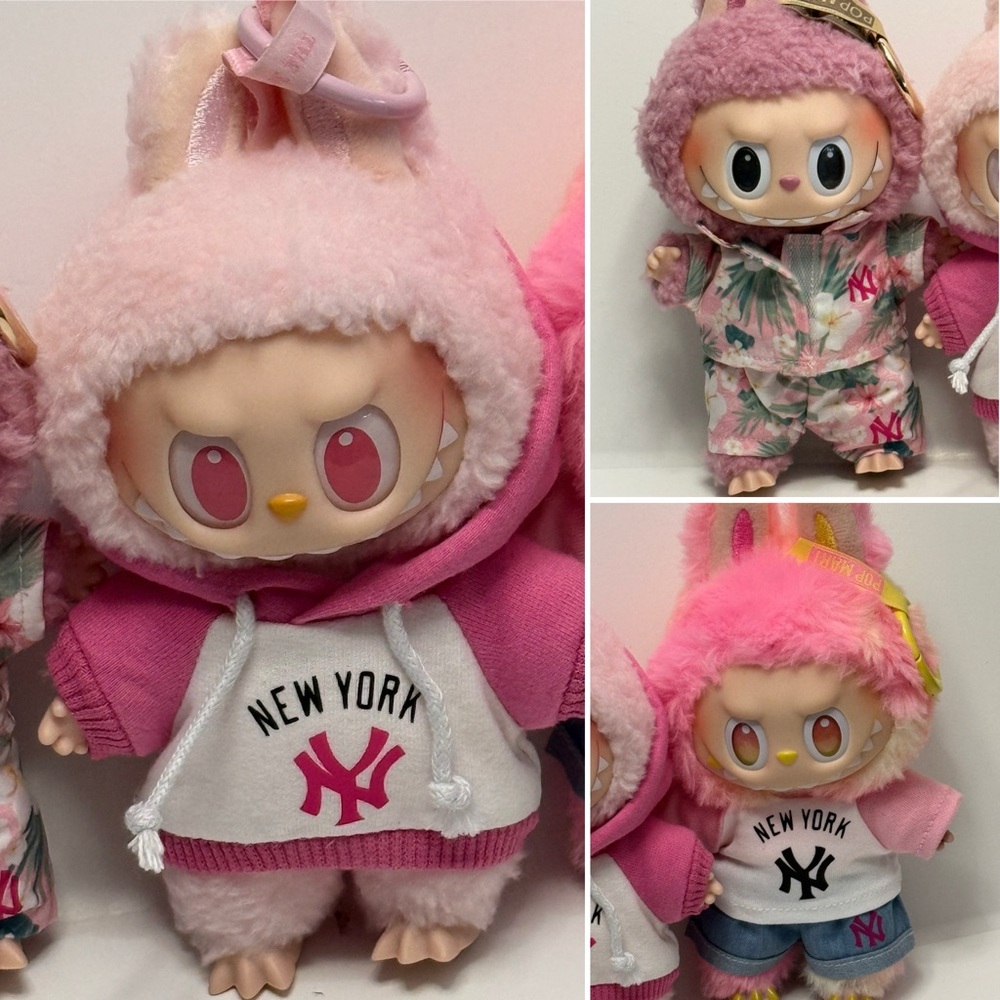 Labubu mixed outfits 5pc Yankees for 17 cm Pendant Plushies New York